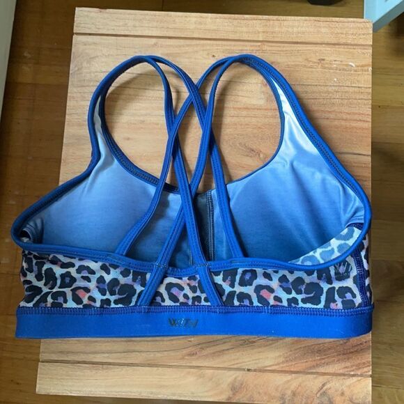 Wear It To Heart Blue Leopard Sports Bra - Picture 6 of 9